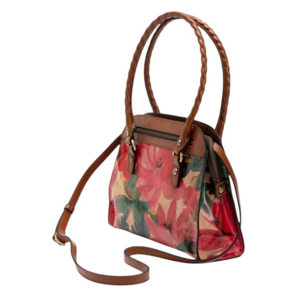Amazon.com: Patricia Nash Calvi Leather Satchel with  PATRICIA NASH Leather Calvi Satchel With Crossbody Strap And Twisted Rope Handle